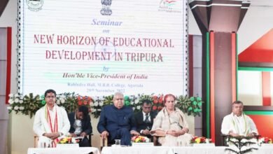 Photo of एमबीबी कॉलेज में ‘त्रिपुरा में शिक्षा के विकास के लिए नए शीर्षक  चर्चा चक्र में, उपराष्ट्रपति , शिक्षा ही एकमात्र माध्यम है जिसके माध्यम से परिवर्तन और विकास लाया जा सकता है।