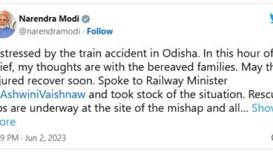 Photo of प्रधानमंत्री ने ओडिशा में रेल दुर्घटना के कारण हुई लोगों की मौत पर शोक व्यक्त किया