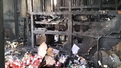 Photo of आग से ट्रांसपोर्ट की दुकान नष्ट