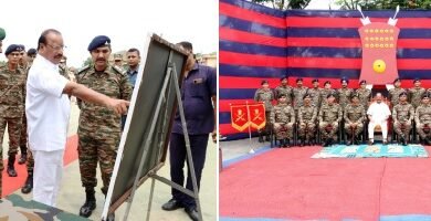 Photo of राज्यपाल ने 57-माउंटेन आर्टिलरी ब्रिगेड का निरीक्षण किया