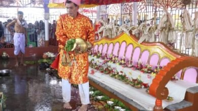 Photo of राज्य के पारंपरिक त्योहारों में से एक खर्ची पूजा रविवार की सुबह रीति-रिवाज के साथ शुरू हो गयी