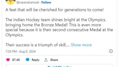 Photo of प्रधानमंत्री ने भारतीय हॉकी टीम को पेरिस ओलंपिक खेलों में कांस्य पदक जीतने पर बधाई दी