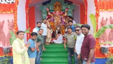 Photo of आज से शुरू हुई गणपति की पूजा, मंडप में सुबह से उलूधन और शंख ध्वनि।