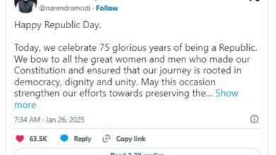 Photo of प्रधानमंत्री ने गणतंत्र दिवस की शुभकामनाएं दीं