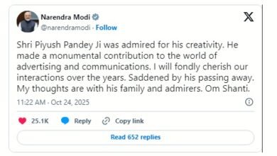 Photo of प्रधानमंत्री ने श्री पीयूष पांडे के निधन पर शोक व्यक्त किया