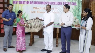 Photo of गवर्नर ने SHG मेंबर्स को बत्तख के बच्चे और मुर्गे के चूज़े बांटे